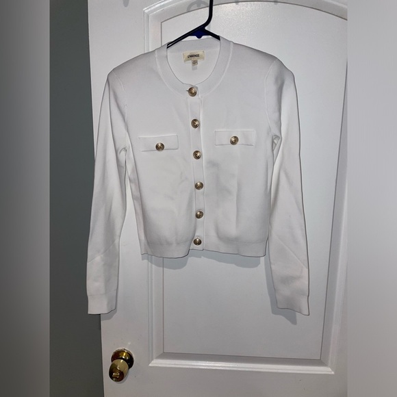 New! L'Agence Cardigan Toulouse in Ivory with Gold Buttons 🤍 XS! Sold Out! - Picture 11 of 16